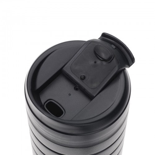 Taza térmica MAJORIS 450 ml negra de acero inoxidable