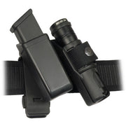 Funda giratoria MOLLE MH-LH-14 para cargador 9mm Luger y linterna, doble carcasa plástica ensamblada con adaptador
