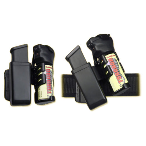 Funda rotatoria MH-SHT-04 para cargador 9mm Luger y spray defensivo, doble cuerpo plástico
