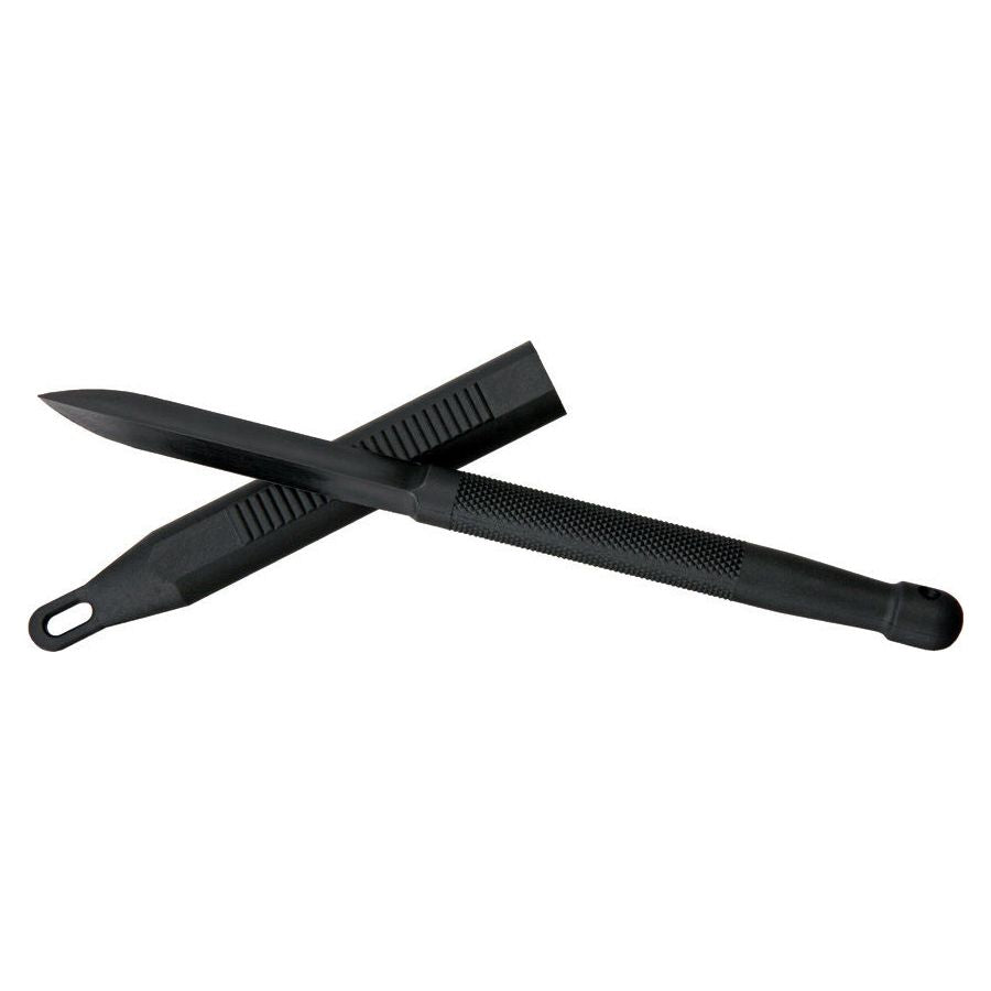 Daga Stiletto negra de policarbonato con funda