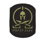 Parche MOLON LABE de plástico negro con velcro 5 x 7 cm