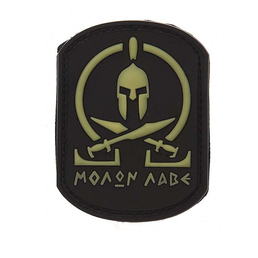 Parche MOLON LABE de plástico negro con velcro 5 x 7 cm