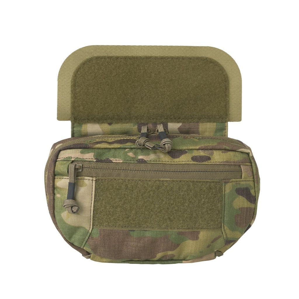 Funda inferior adicional GUARDIAN DANGLER negra montada en chaleco táctico
