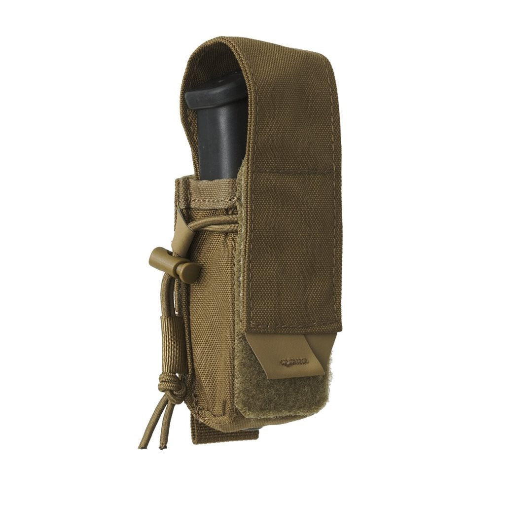 Funda GUARDIAN para cargador de pistola negra, compatible MOLLE/PALS, solapa desmontable