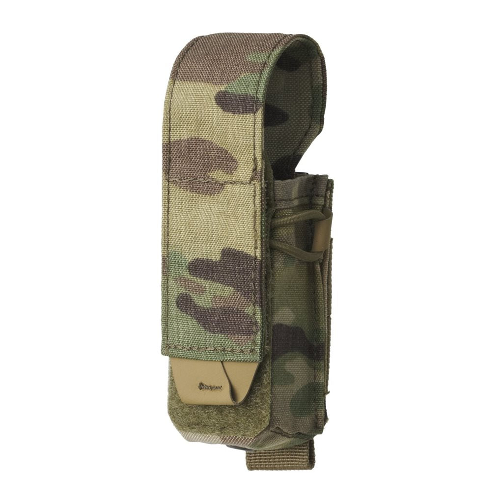 Funda GUARDIAN para cargador de pistola negra, compatible MOLLE/PALS, solapa desmontable