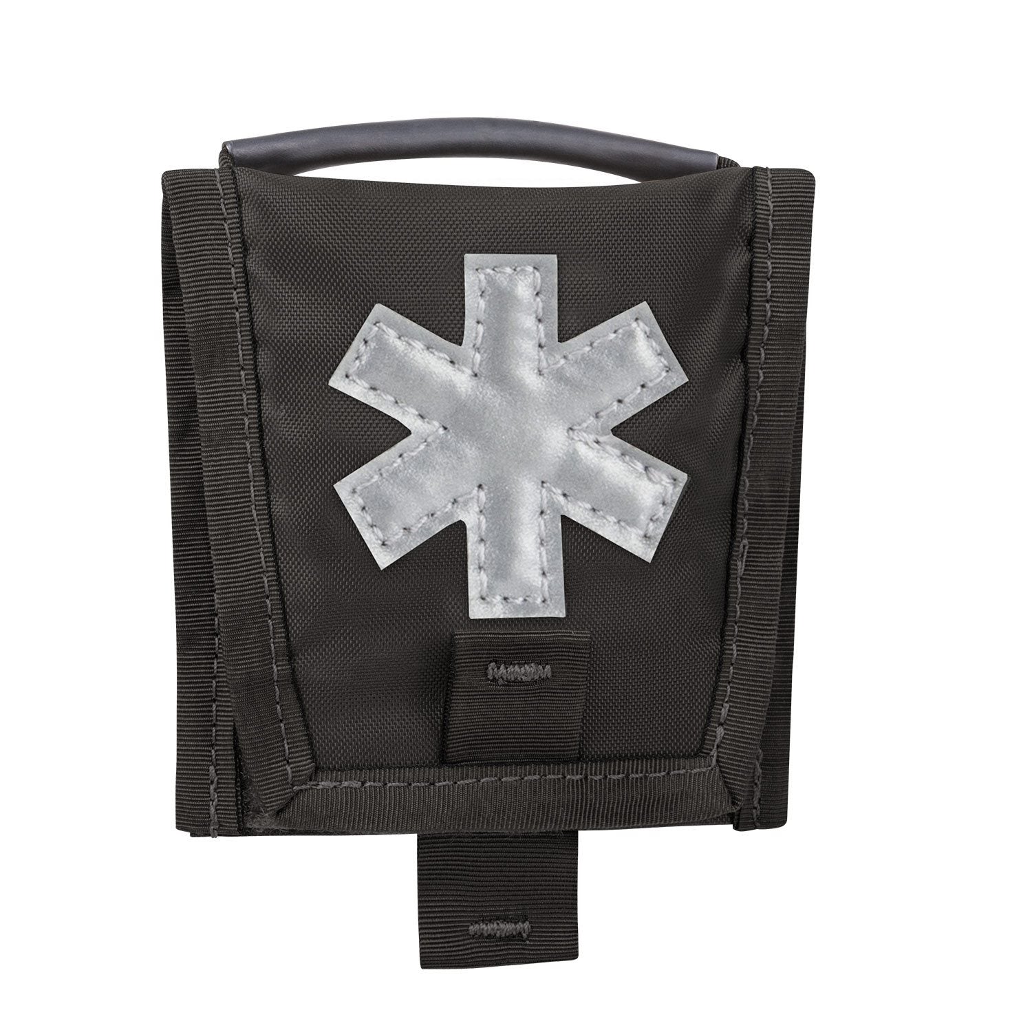 Botiquín MICRO MED KIT negro, insert plegable tipo cartera con dos bolsillos pequeños de borde reforzado