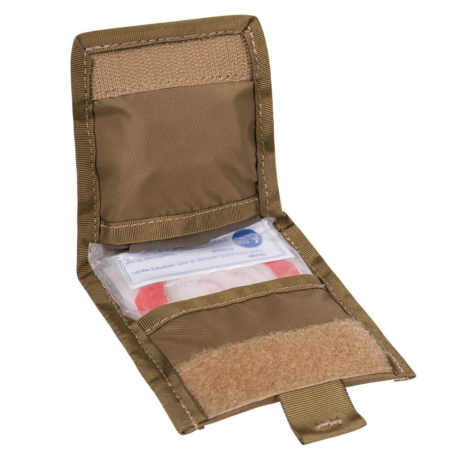 Botiquín MICRO MED KIT negro, insert plegable tipo cartera con dos bolsillos pequeños de borde reforzado