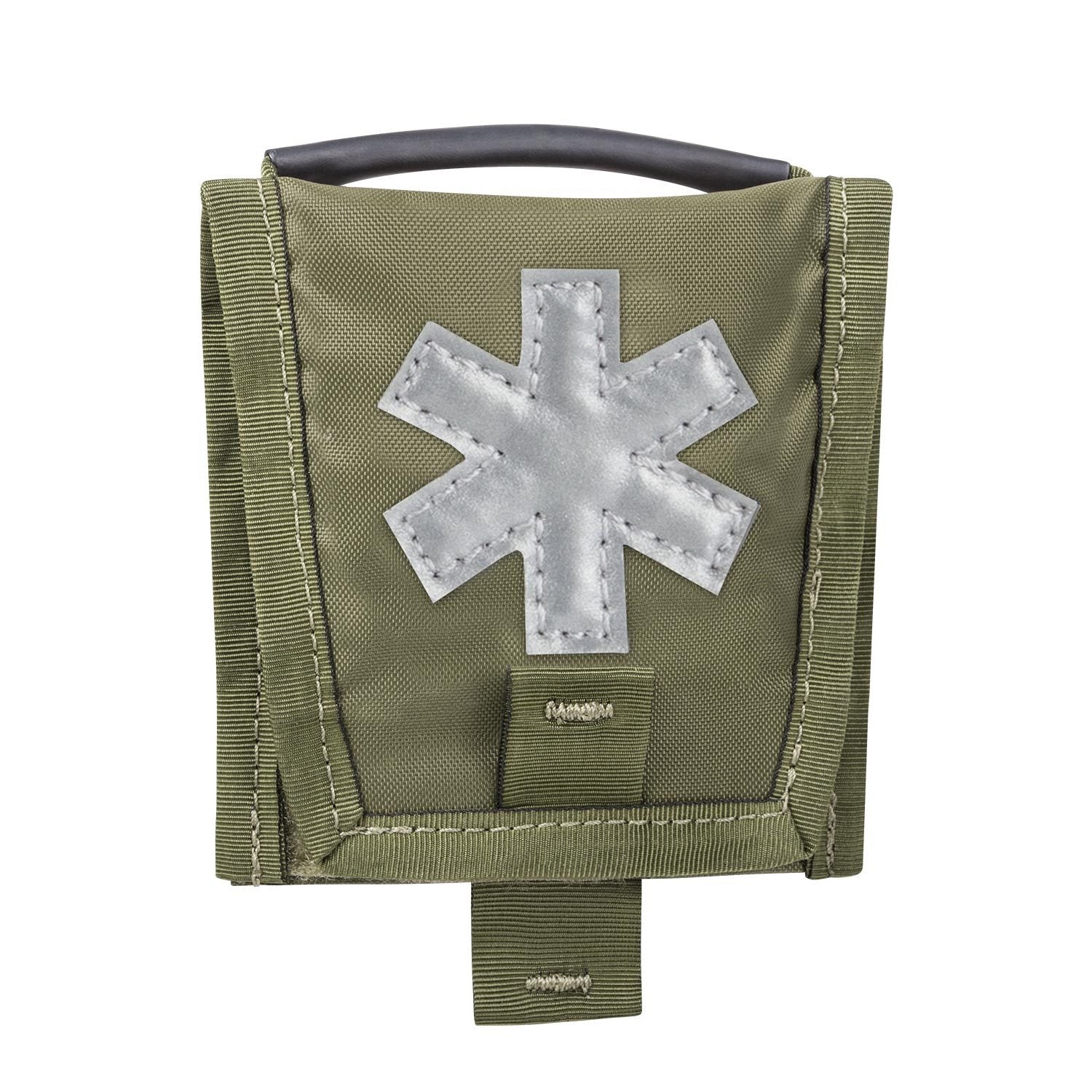 Botiquín MICRO MED KIT Negro, pequeño estuche de bolsillo plegable con dos bolsillos interiores de borde reforzado