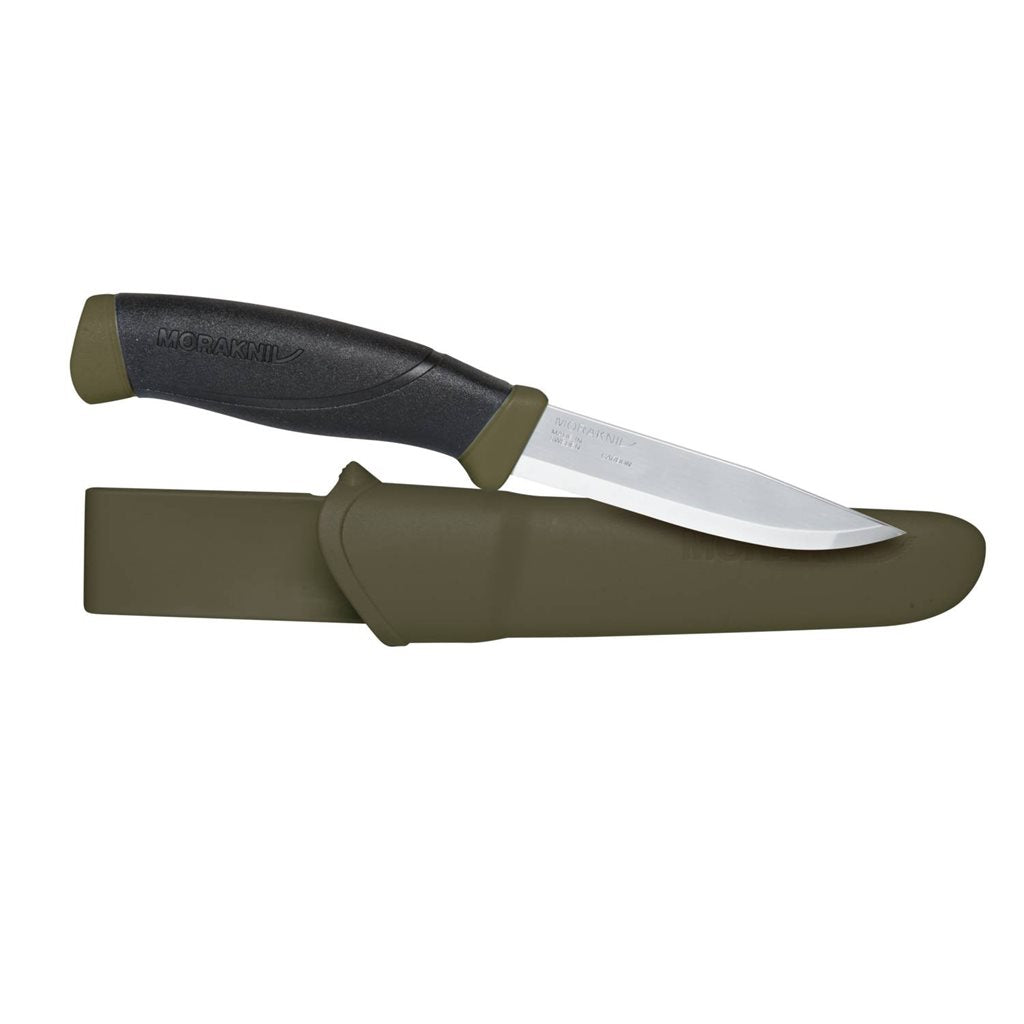 Cuchillo MORA COMPANION MG verde, hoja escandinava con recubrimiento triple, grosor 2 mm