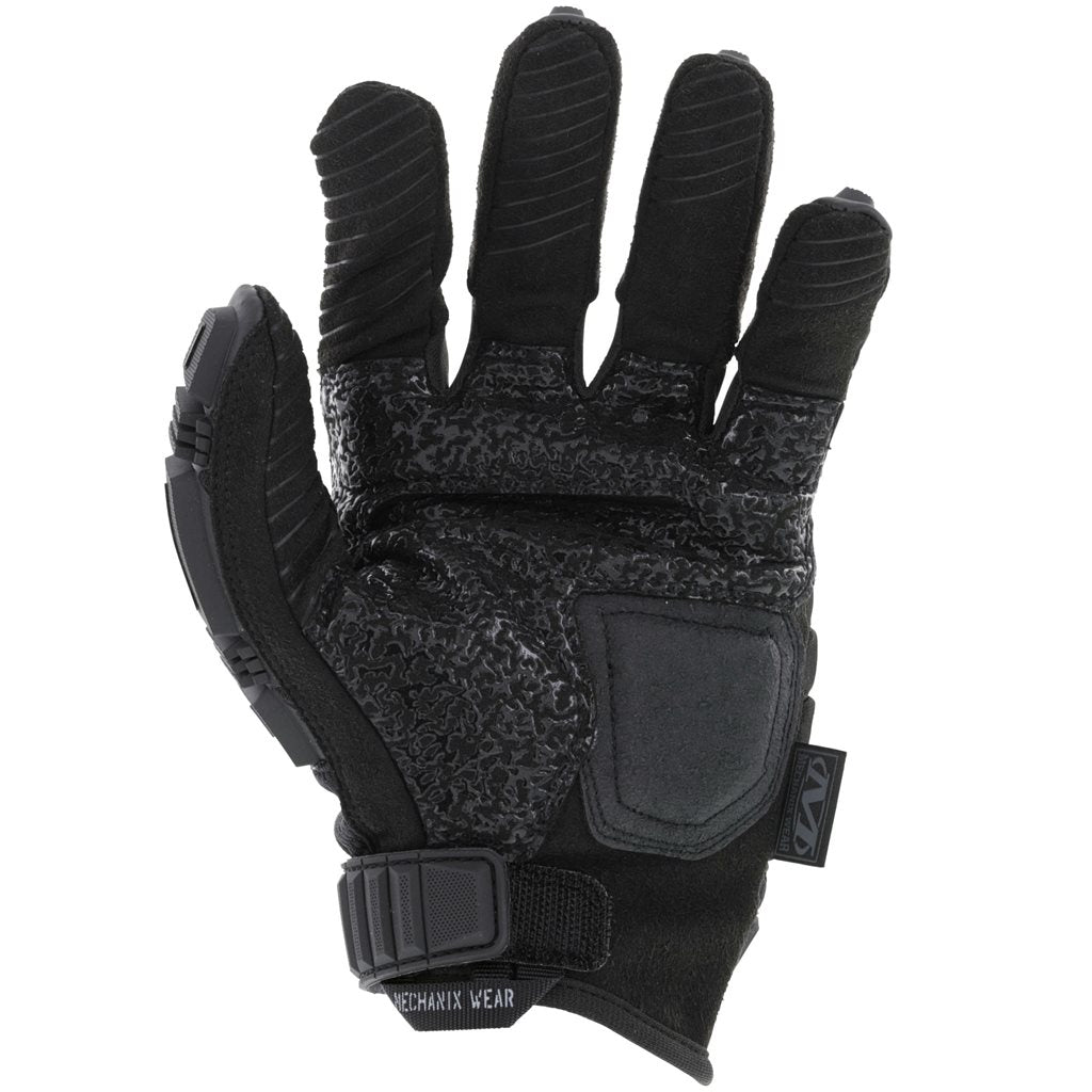 Guantes M-Pact 2 Covert negros, vista con acolchado EVA superior y acolchado de gel en la palma