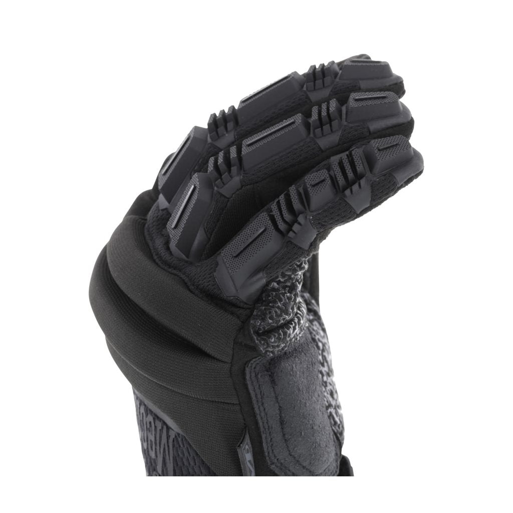 Guantes M-Pact 2 Covert negros, vista con acolchado EVA superior y acolchado de gel en la palma