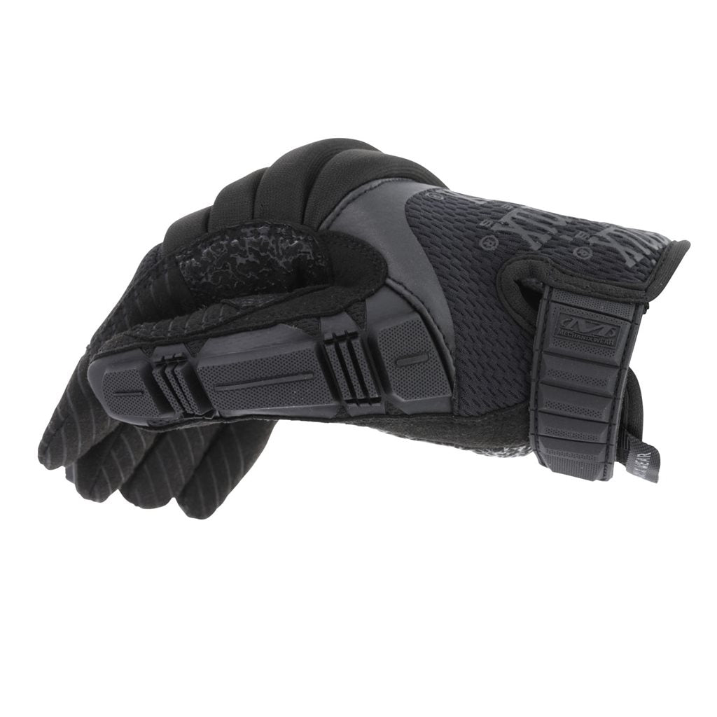 Guantes M-Pact 2 Covert negros, vista con acolchado EVA superior y acolchado de gel en la palma