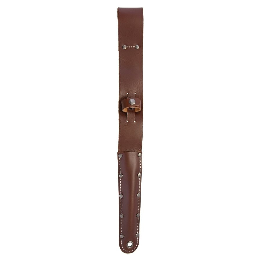 Daga V-42 con funda de cuero y hoja negra de acero inoxidable 440