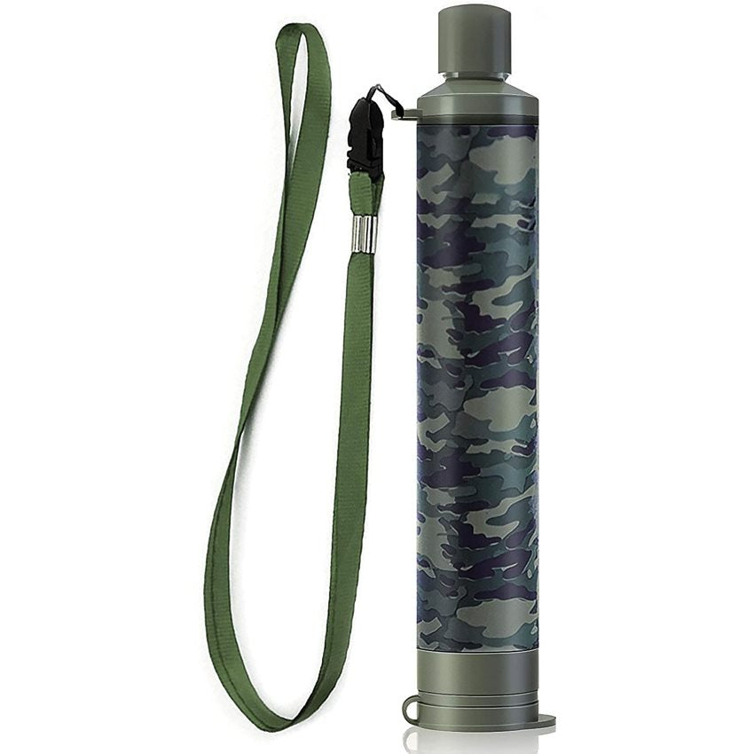 Pajita filtrante MEMBRANE SOLUTIONS CAMO con cordón verde
