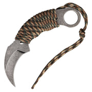Karambit WOODLAND MTech, acero 440, mango paracord y funda de cinturón