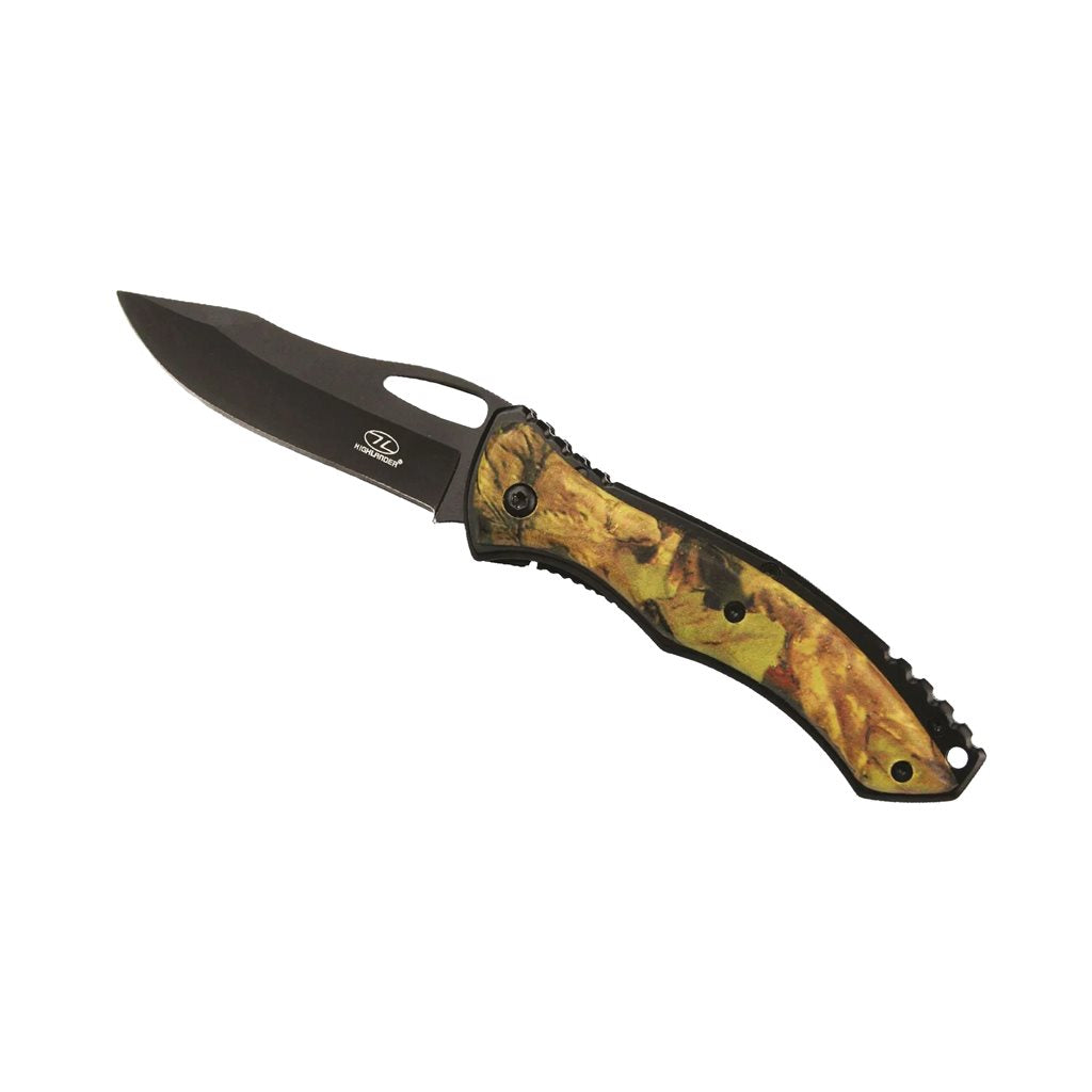 Cuchillo plegable EAGLE con motivo natural en la empuñadura, 19,5 cm, funda incluida