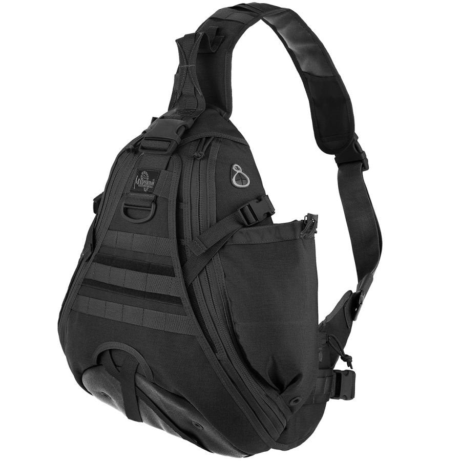 Mochila MONSOON Gearslinger negra de 16 L en nylon 1000D con tratamiento teflón y bandolera giratoria