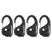 Conjunto de 4 mosquetones CAMJAM negros de plástico para sujeción