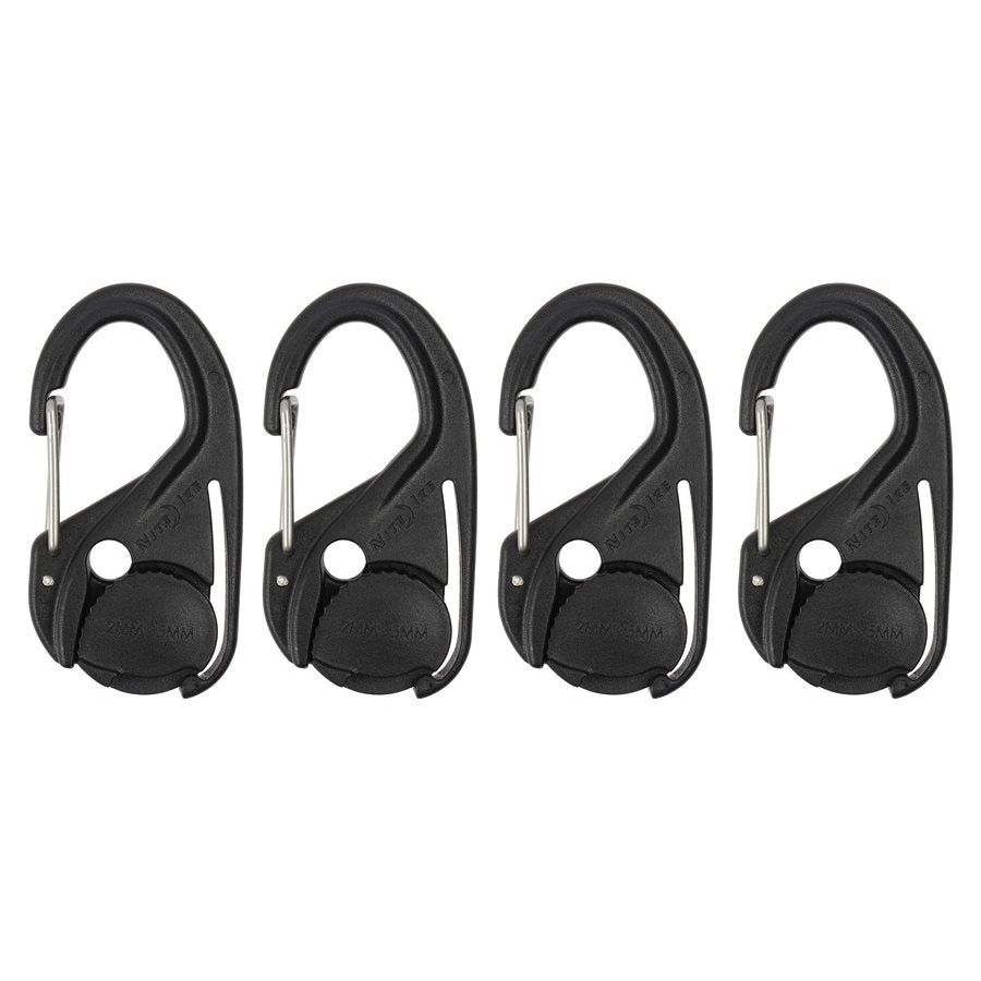 Conjunto de 4 mosquetones CAMJAM negros de plástico para sujeción