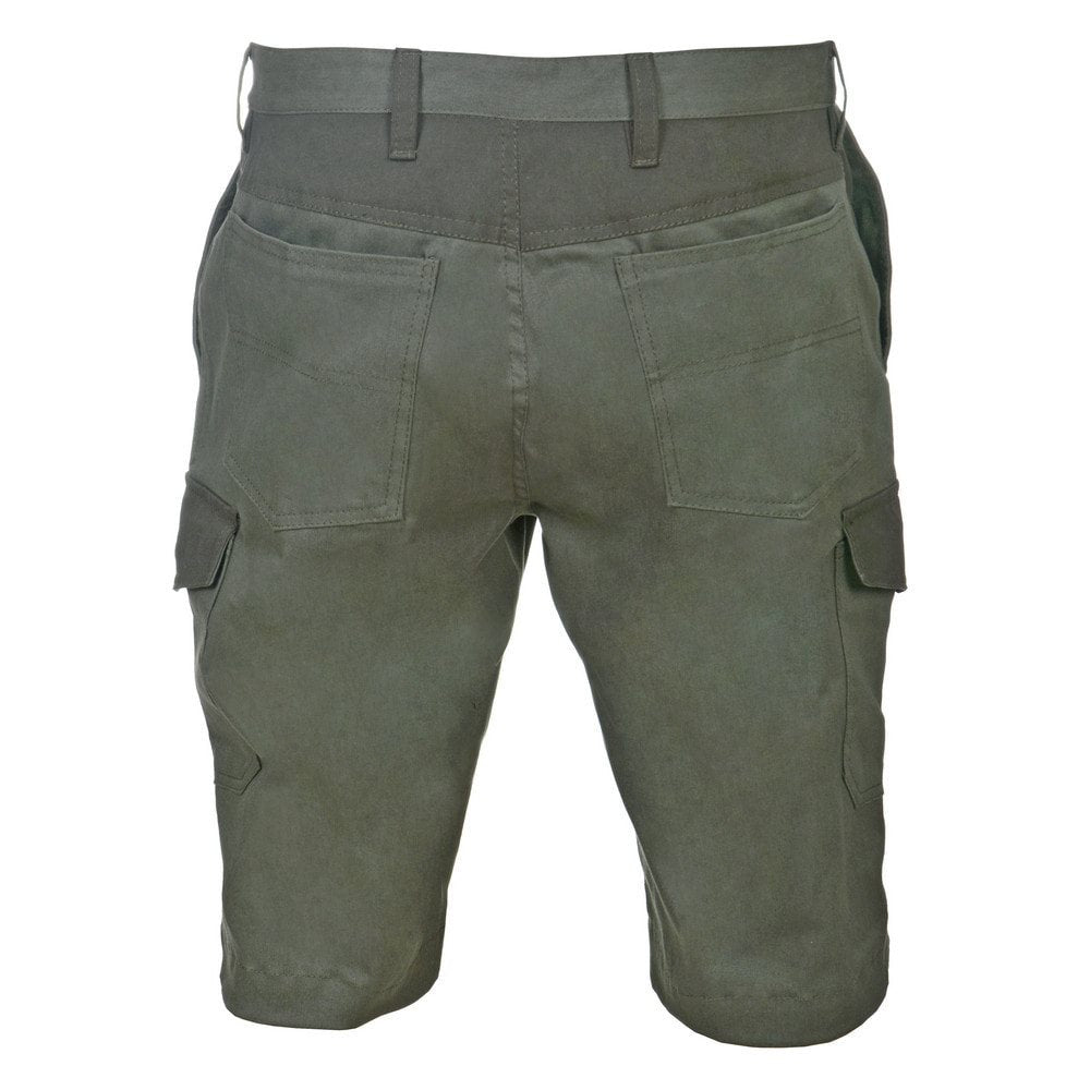 Pantalones cortos RINDAL 97% algodon 3% elastano verde con varios bolsillos y cierre cremallera