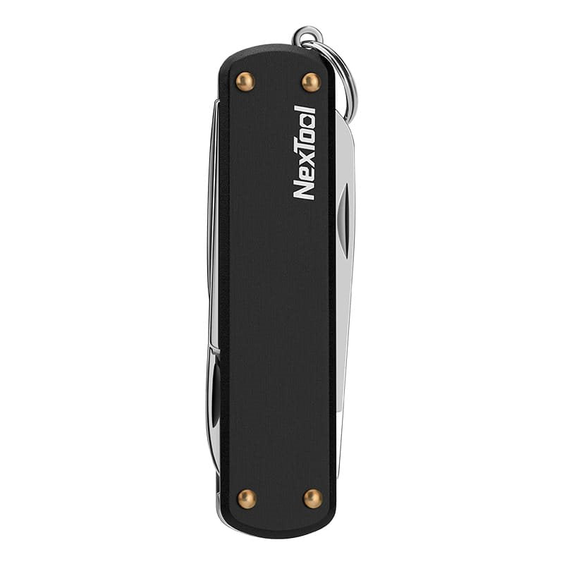 Navaja de bolsillo mini multifunción negra, diseño minimalista