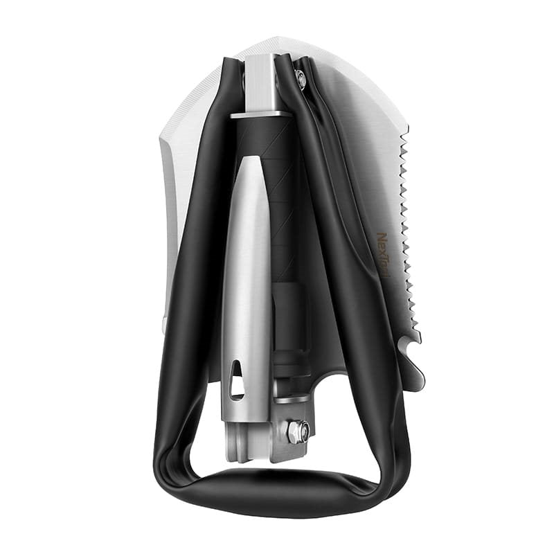 Pala plegable mini NexTool con funda, compacta y resistente para camping y emergencias