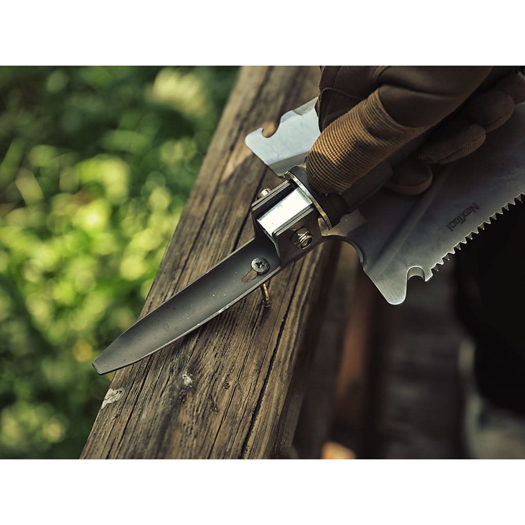 Pala plegable mini NexTool con funda, compacta y resistente para camping y emergencias
