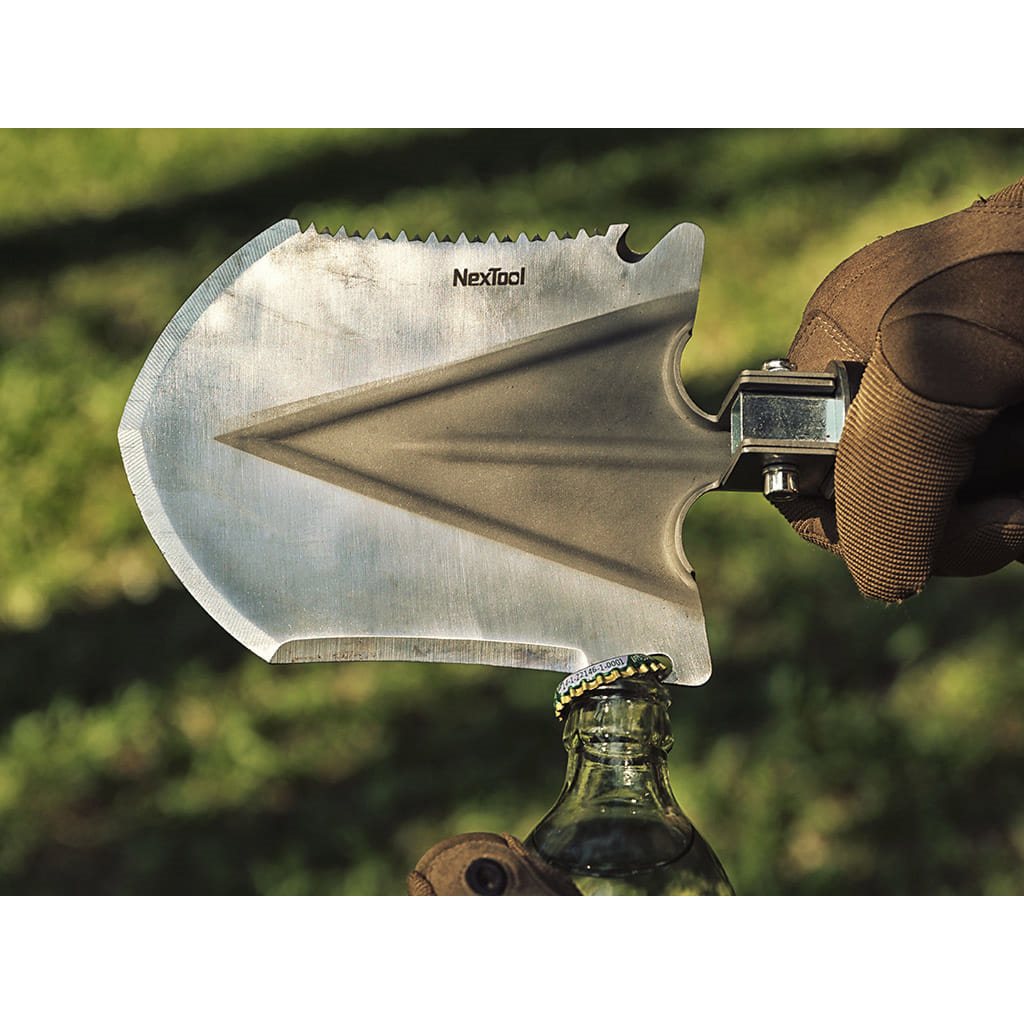 Pala plegable mini NexTool con funda, compacta y resistente para camping y emergencias