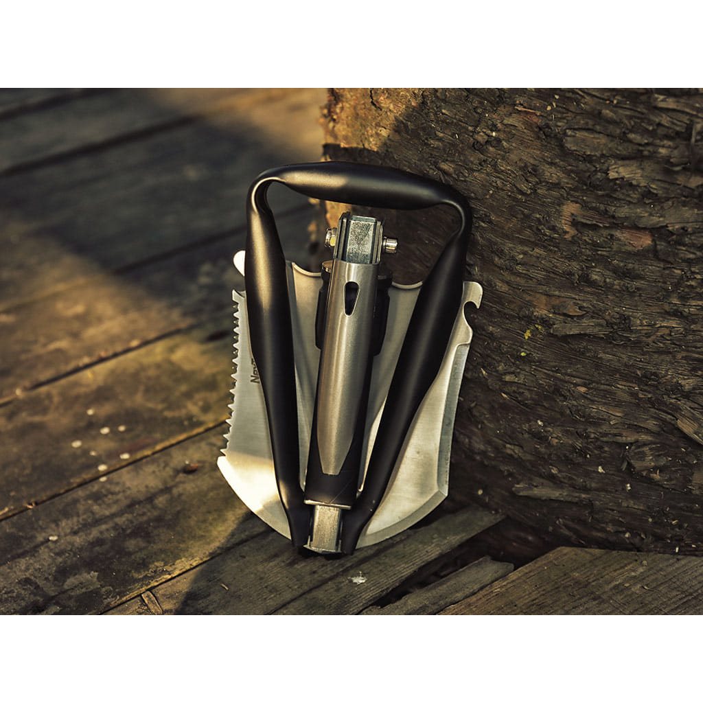 Pala plegable mini NexTool con funda, compacta y resistente para camping y emergencias