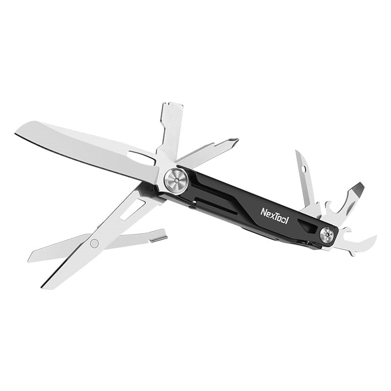 Navaja de bolsillo NexTool EDC Knight negra con 12 funciones y clip tactico
