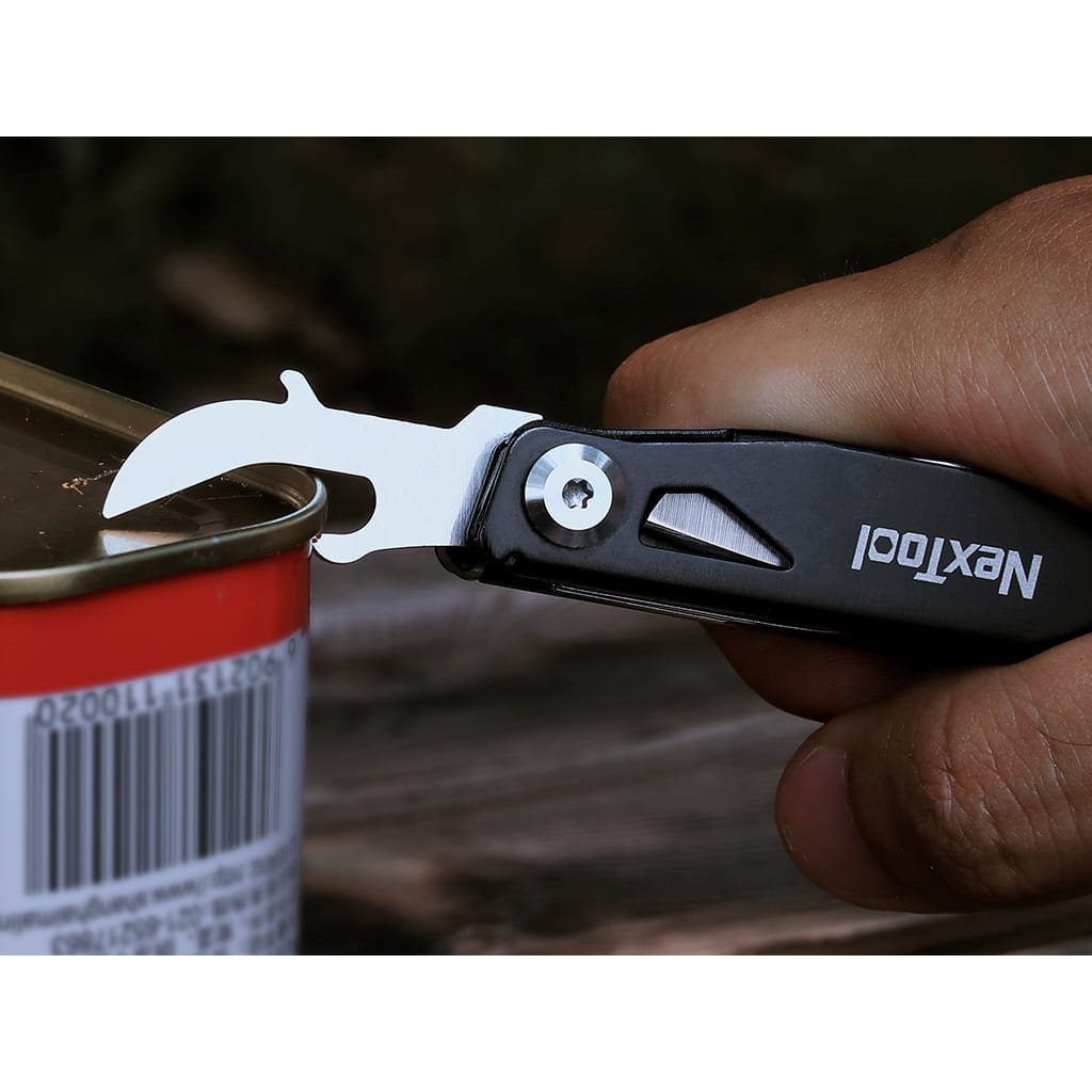 Navaja de bolsillo NexTool EDC Knight negra con 12 funciones y clip tactico