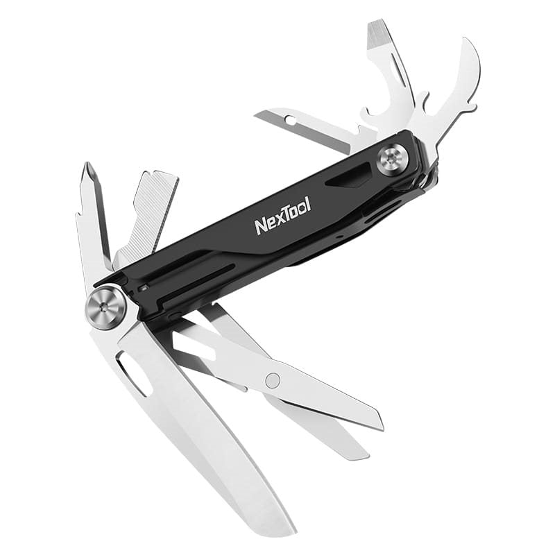 Navaja de bolsillo NexTool EDC Knight negra con 12 funciones y clip tactico