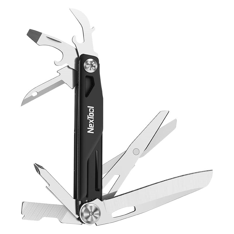 Navaja de bolsillo NexTool EDC Knight negra con 12 funciones y clip tactico