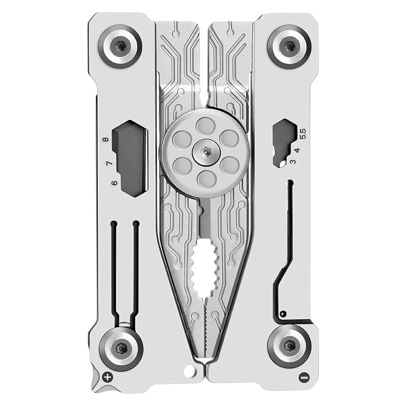 Multiherramienta Silver Blade EDC tamaño tarjeta con 14 funciones, cuerpo elegante