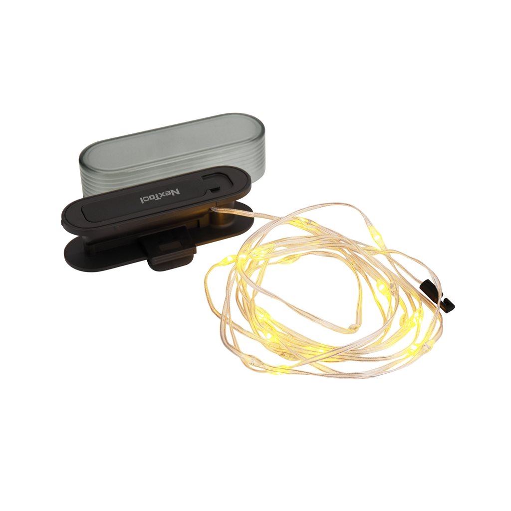 Cadena luminosa LED TWINKLE LIGHT 2 m para camping y jardín, iluminación ambiental minimalista