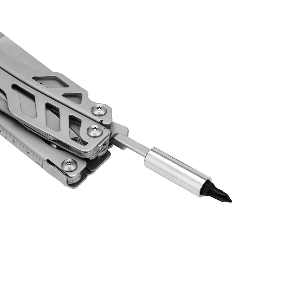Alicates multifunción FLAGSHIP MAX plateados con cuchillo de acero 8Cr14Mov