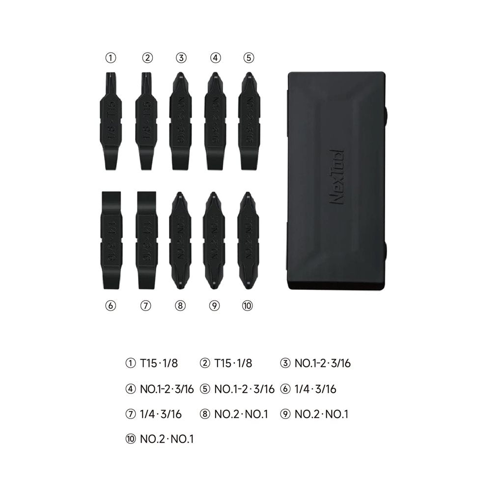 Set de bits planos AS2 para POCKET TOOL y FLAGSHIP CAPTAIN - accesorios para herramienta