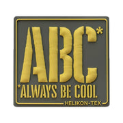 Parche velcro plástico con texto 'ABC - Always be cool'