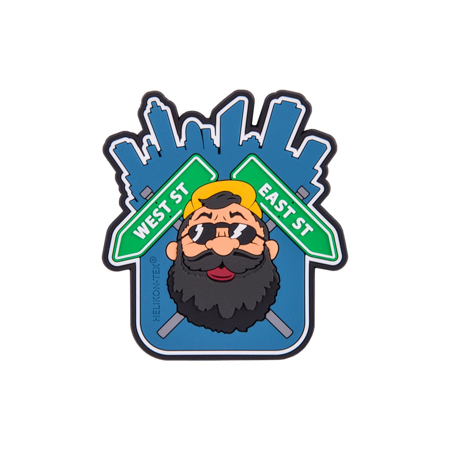 Parche PVC Beardman URBAN con imagen de hombre barbudo y velcro, aprox. 75 x 70 mm