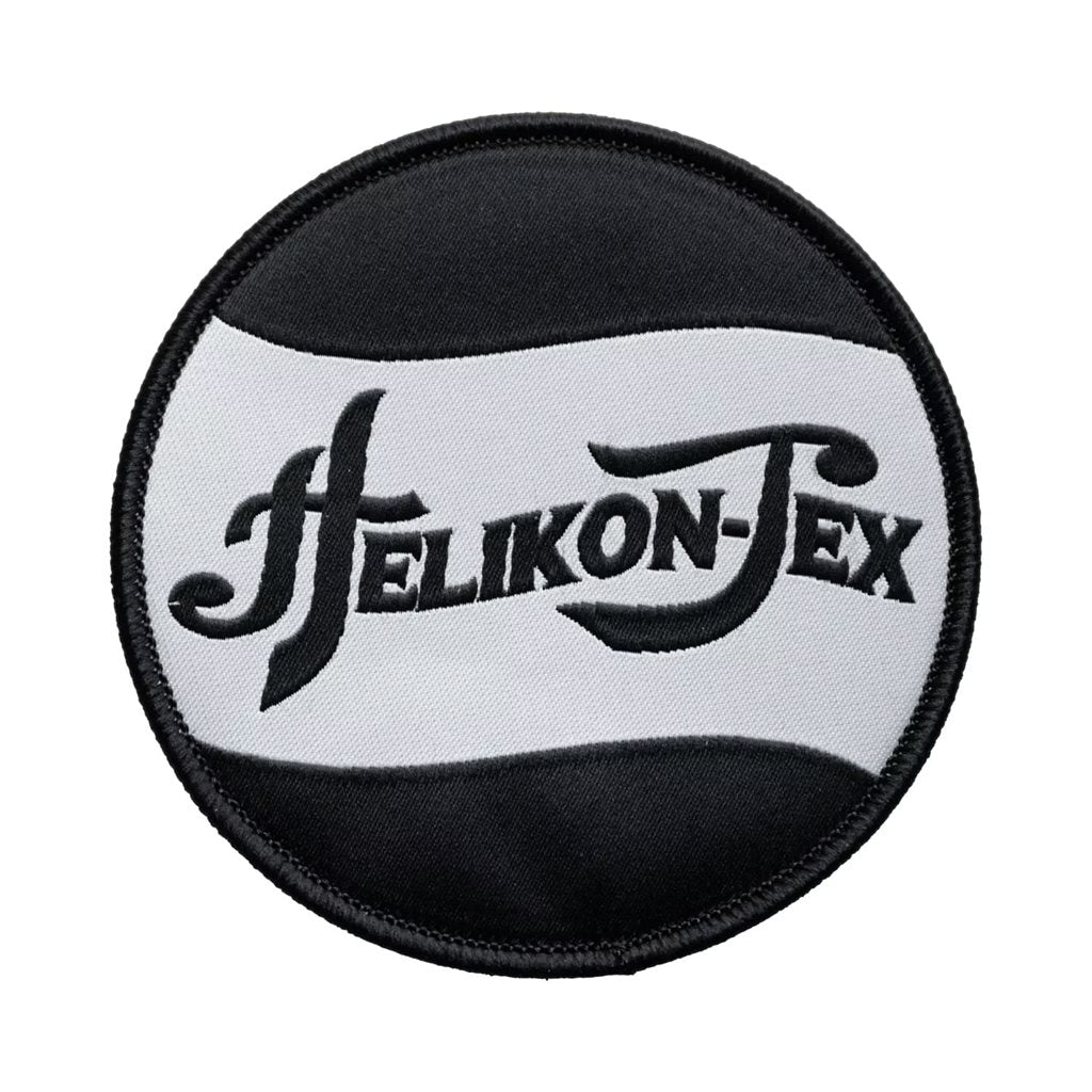 Parche redondo negro HELIKON-TEX con velcro, diseño retro