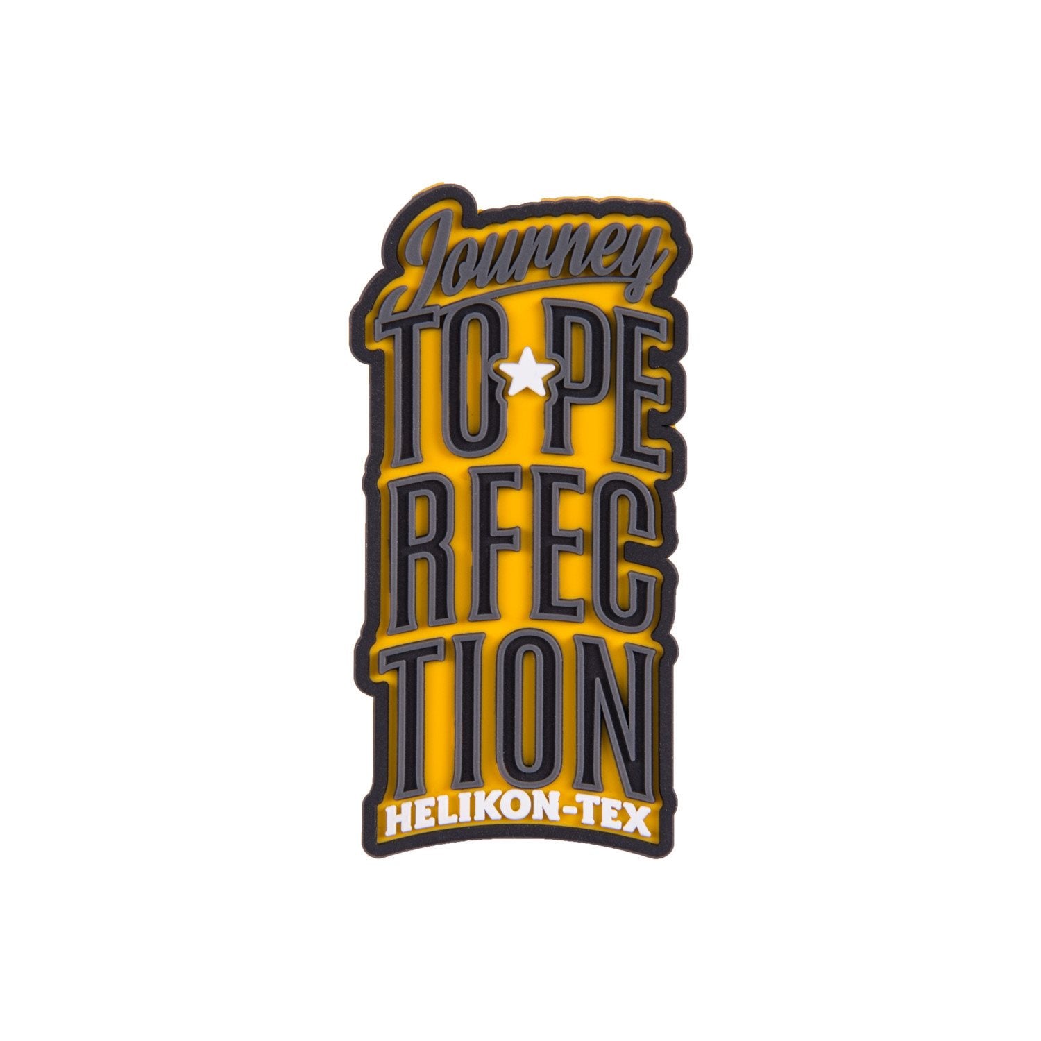 Parche PVC 'JOURNEY TO PERFECTION' con velcro, aprox. 75 x 40 mm