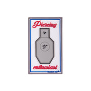 Parche plástico PIERCING ENTHUSIAST con velcro, PVC 75 x 45 mm