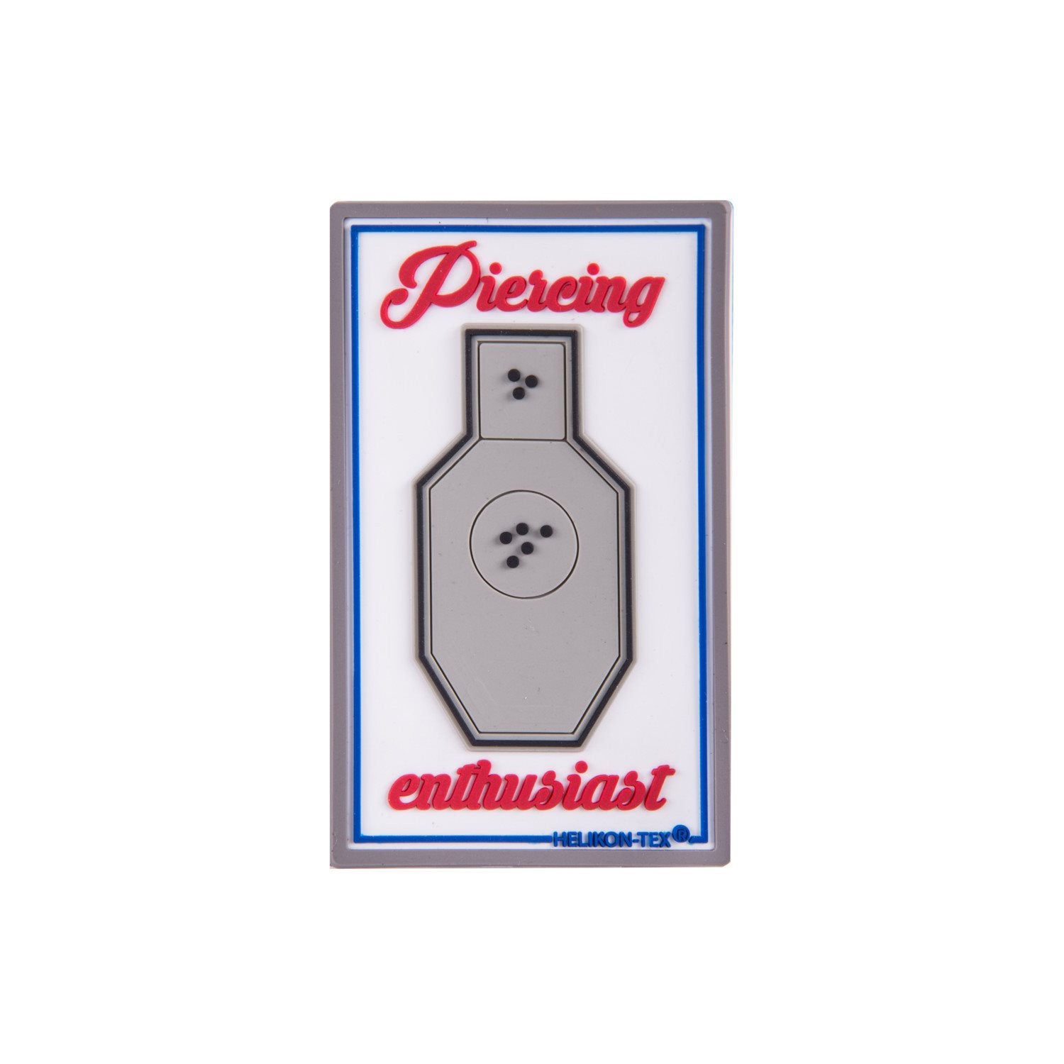 Parche plástico PIERCING ENTHUSIAST con velcro, PVC 75 x 45 mm