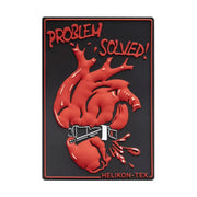 Parche plástico PROBLEM SOLVED! con velcro, motivo corazón ceñido por torniquete