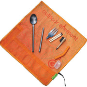 Juego de cubiertos OMNI-TENSIL con cepillo de dientes en estuche enrollable