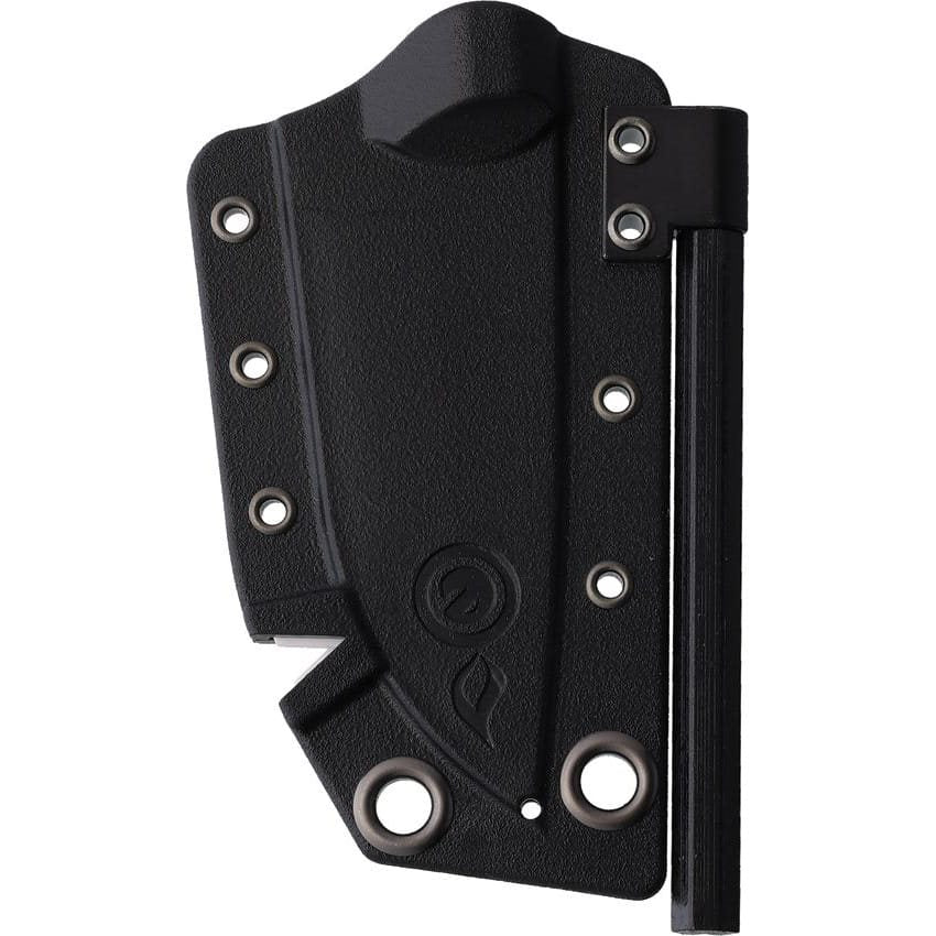 Cuchillo SCOUT FEATHER negro con funda, hoja Drop point en acero VG-10