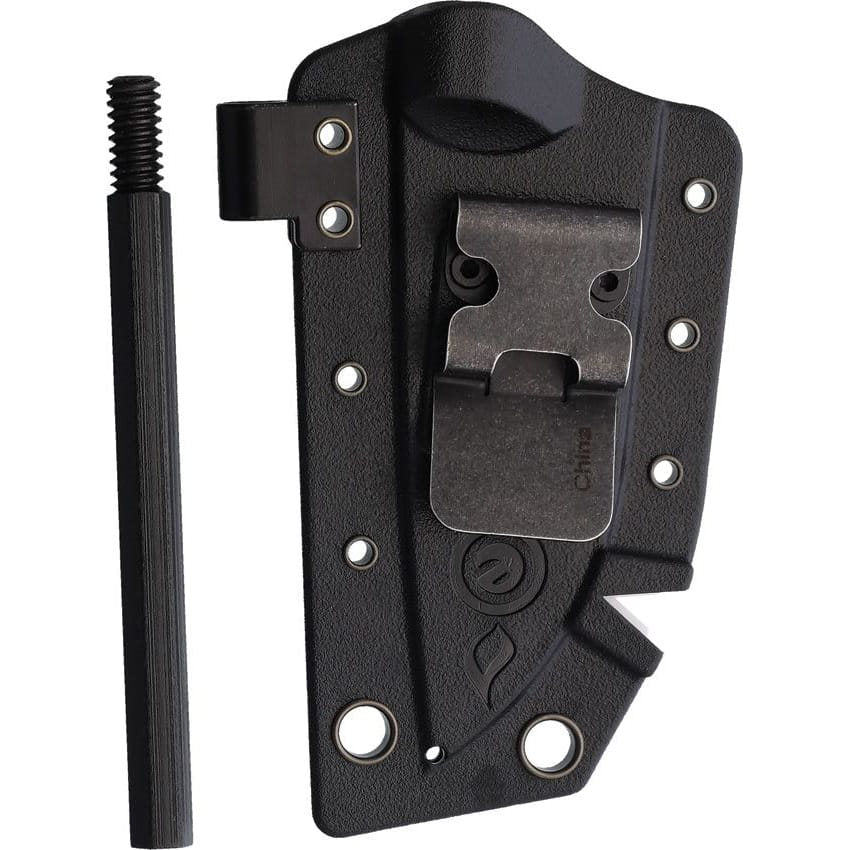 Cuchillo SCOUT FEATHER negro con funda, hoja Drop point en acero VG-10