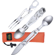 Cubiertos CHOWPAL MEALTIME multifunción en acero inoxidable con funda (16,5 cm)