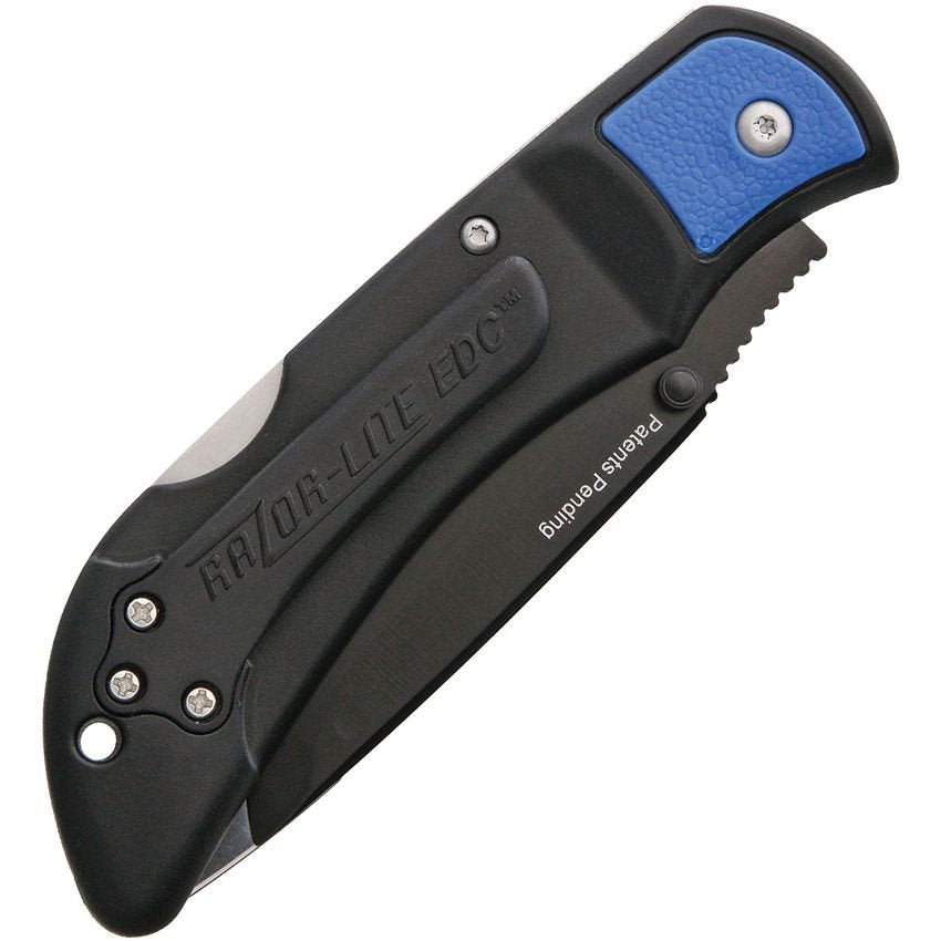 Navaja plegable RAZOR LITE EDC, hoja lisa intercambiable en acero inoxidable 420J2, color azul