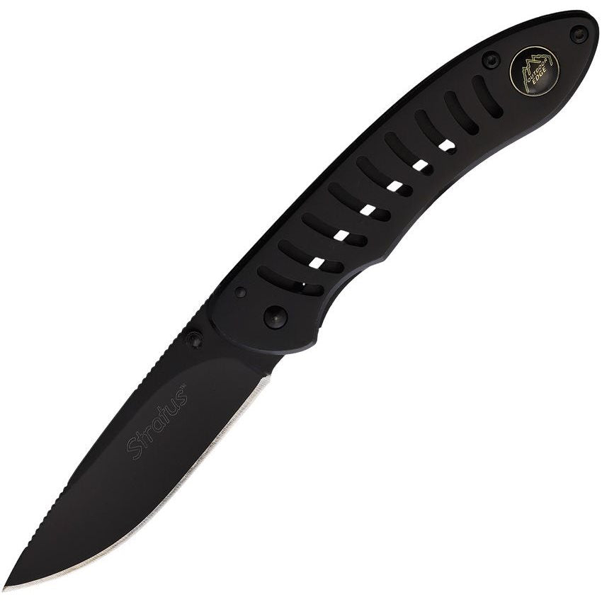 Navaja plegable STRATUS negra con hoja Drop Point 8Cr13MoV